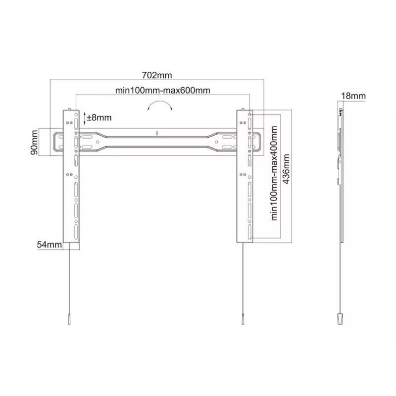 Multibrackets M VESA nástenný držiak Super slim Fixed 600 MAX 35 kg 32-100 palcov