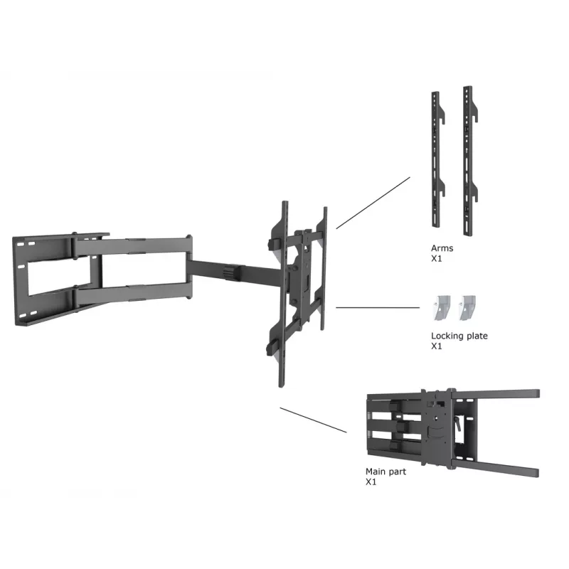 Multibrackets M Universal Long Reach Arm 1010mm HD Single 40kg 42-75 palcov