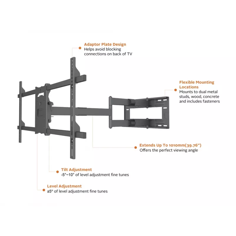 Multibrackets M Universal Long Reach Arm 1010mm HD Single 40kg 42-75 palcov