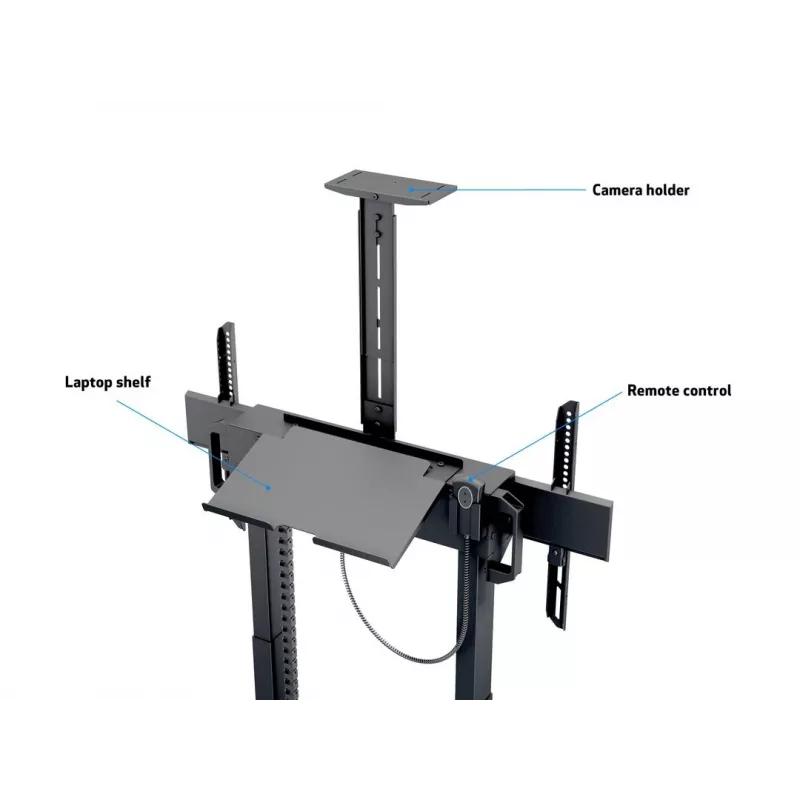 Multibrackets M Motorized Floorstand 120 kg čierna vrátane skrinky a police na kameru