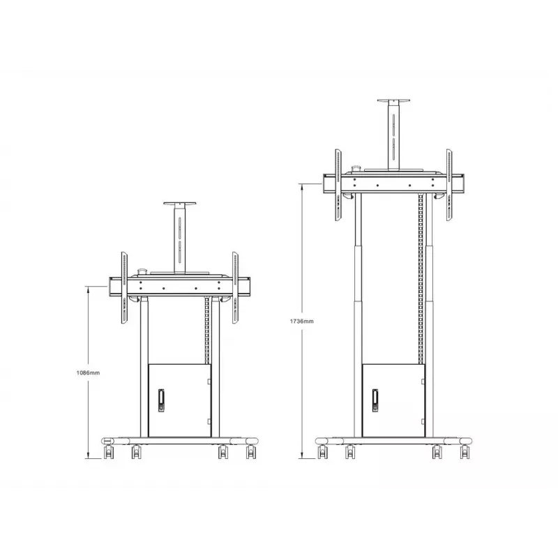 Multibrackets M Motorized Floorstand 120 kg čierna vrátane skrinky a police na kameru