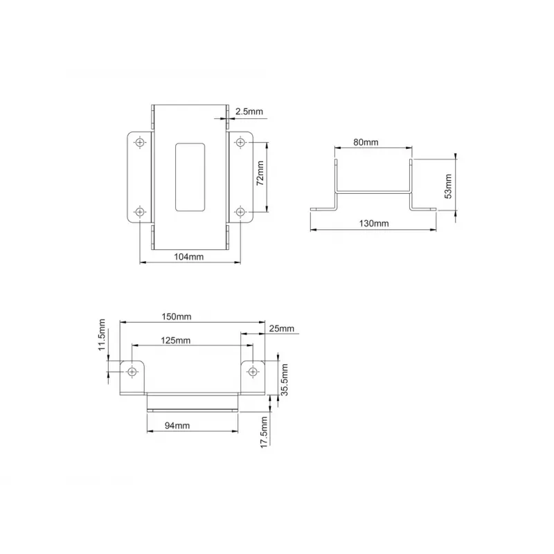 Doska na zariadenie Multibrackets M Pro Series spojovacia doska čierna oceľ 2,1 kg
