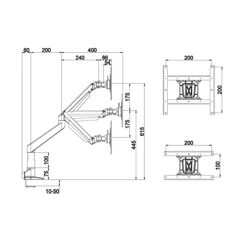 Multibrackets M VESA Gas Lift XL Single čierna