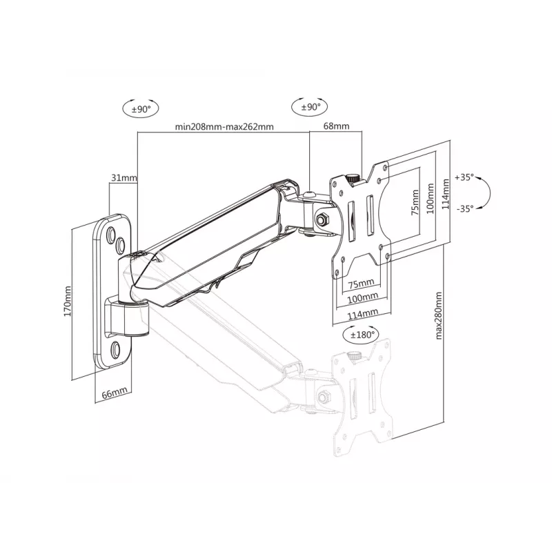 Multibrackets M Monitormount nástenný Basic Single čierna 8 kg 17-32 palcov