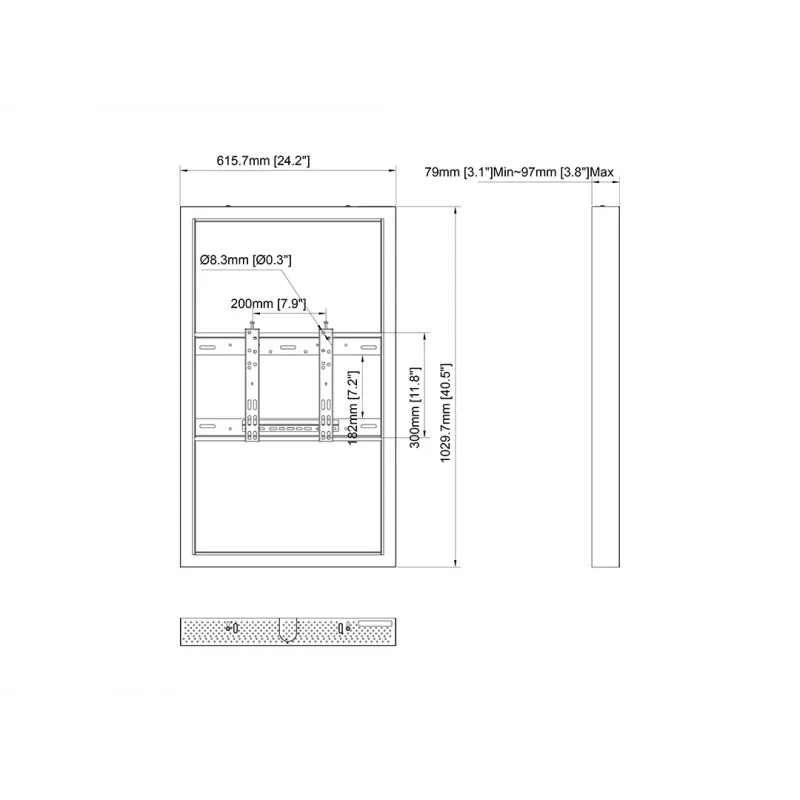 Multibrackets M Pro Series Enclosure 43 palcov Small čierna oceľ na šírku/na výšku