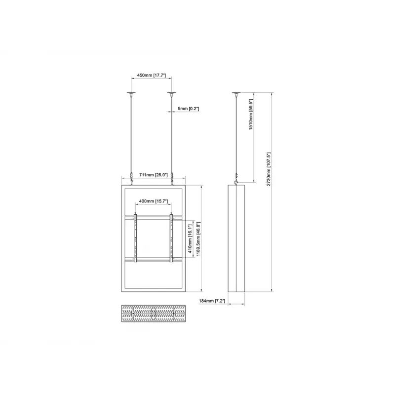 Multibrackets M Pro Series puzdro 50 palcov nástenné stredné čierna oceľ na šírku/na výšku