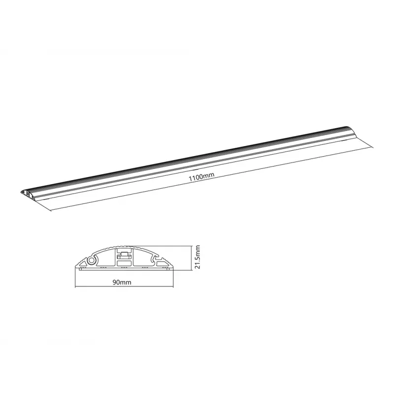 Multibrackets M káblový kanál podlahový hliník – 139 mm Š – 1100 mm D