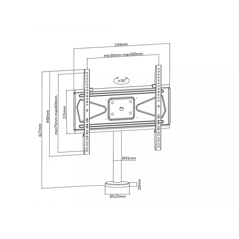Multibrackets M VESA Bolt Down TV držiak Turn 400 MAX 30 kg 23-55 palcov