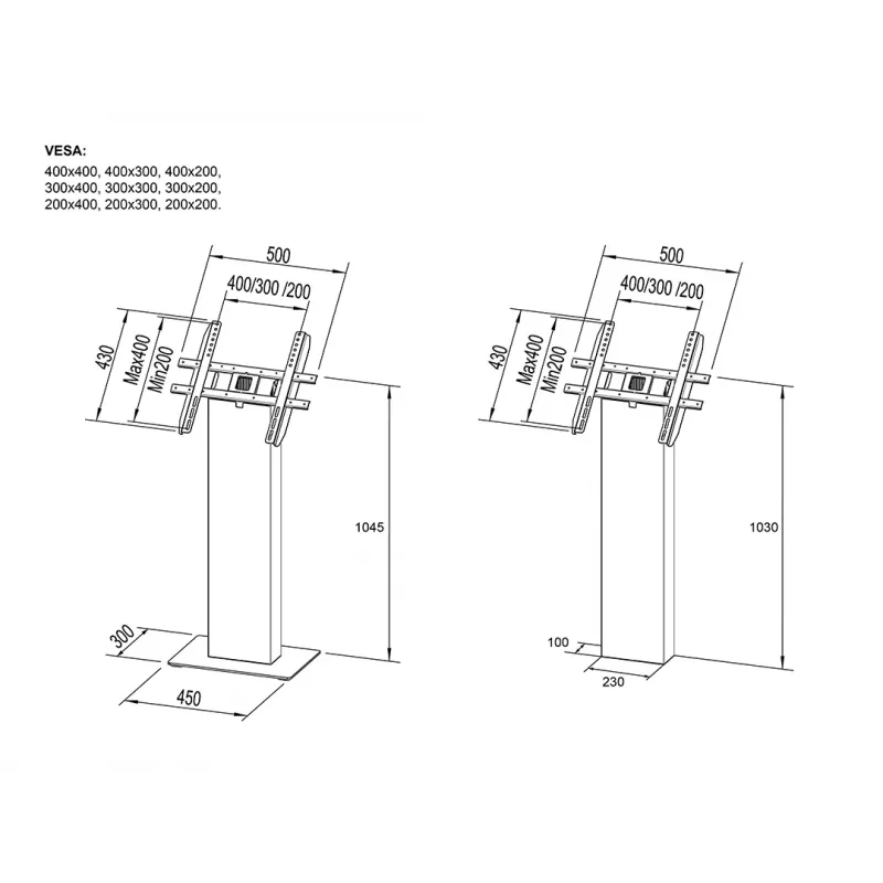 Multibrackets M Pro Series kiosk čierny 15-32