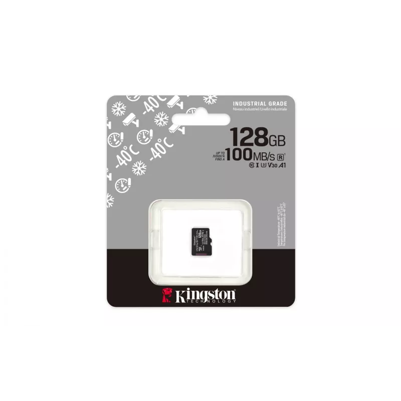 Kingston Technology 128GB microSDXC Industrial C10 A1 pSLC karta jednotlivé balenie bez adaptéra