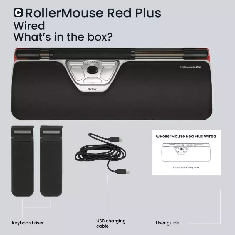 Contour Design RollerMouse Red Plus káblová ergonomická myš USB-C 2800 DPI