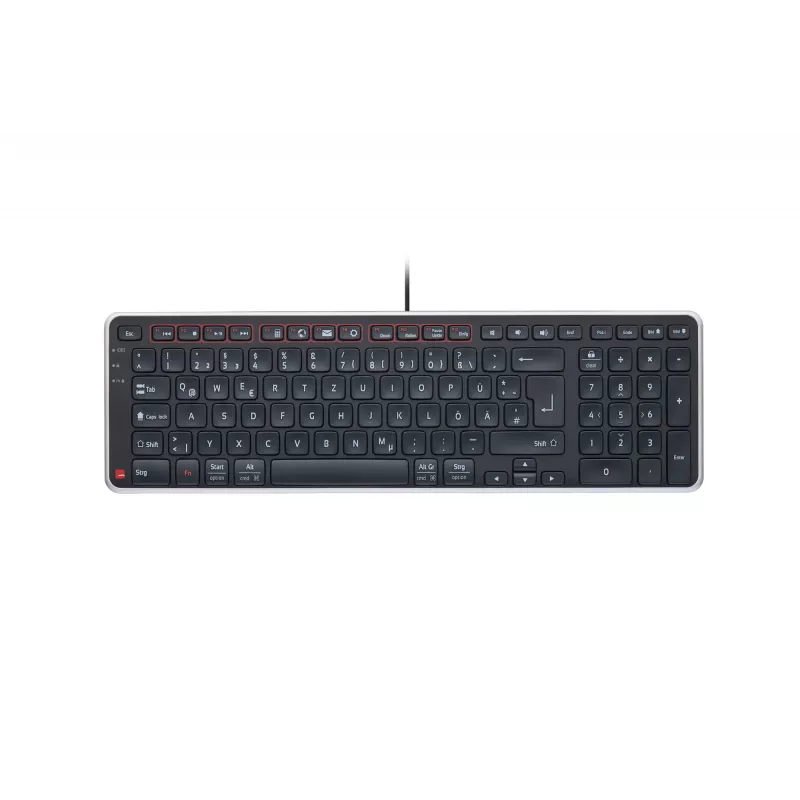 Contour Design Balance klávesnica DE, káblová, Full-Size (100%), bezdrôtová, RF Wireless + USB, QWERTZ, čierna