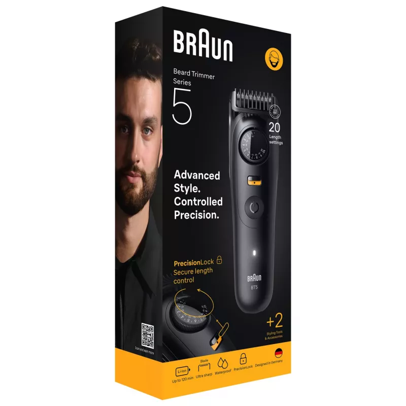 Braun BeardTrimmer 5 BT5500 strojček na bradu batéria 20 2 cm mokré & suché čierny