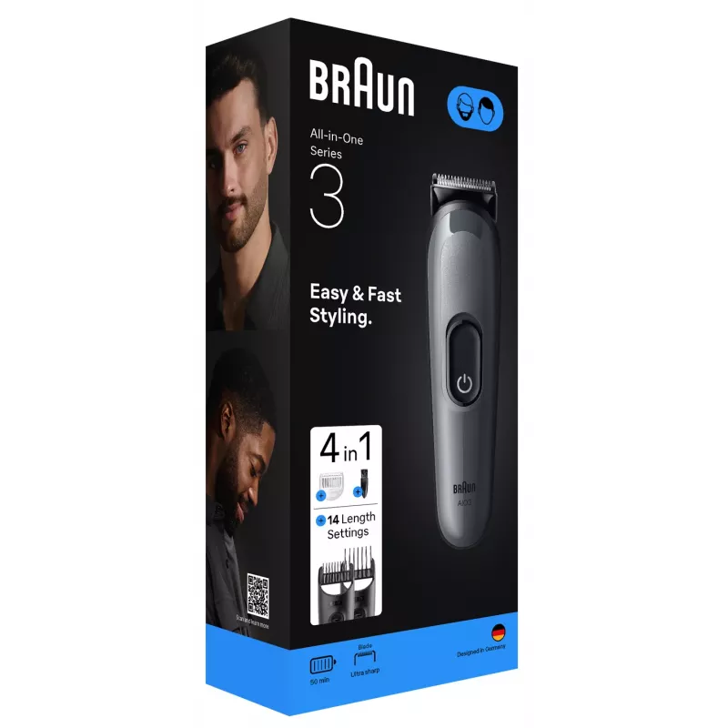 Braun AIO3500 zastrihávač/strojček na vlasy čierna, sivá 14 NiMH