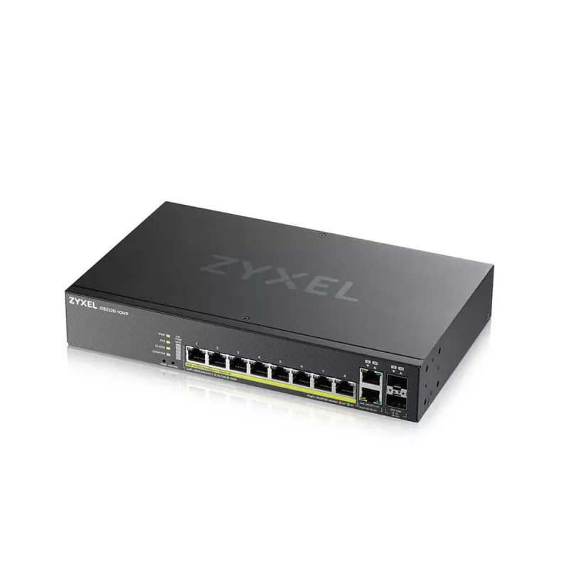 Zyxel GS2220-10HP-EU0101F sieťový switch managed L2 Gigabit Ethernet (10/100/1000) Power over Ethernet (PoE) čierny