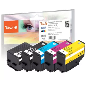 Peach PI200-674 atramentová kazeta 5 ks kompatibilná štandardná výťažnosť čierna, azúrová, purpurová, žltá