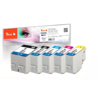 Peach 320402 atramentová kazeta 5 ks kompatibilná vysoká (XL) výťažnosť čierna, koralová, purpurová, fotografiová čierna, žltá