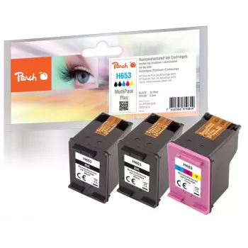 Peach PI300-1046 atramentová kazeta 3 ks kompatibilná štandardná výťažnosť čierna, azúrová, purpurová, žltá