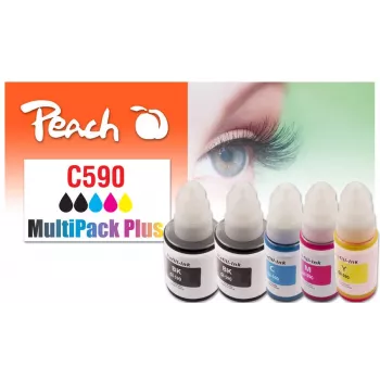 Peach 321339 atramentová kazeta 5 ks kompatibilná so štandardným výnosom čierna, azúrová, purpurová, žltá