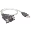 Manhattan USB-A na sériový konvertorový kábel, 45 cm, konektor samec na konektor samec, sériový/RS232/COM/DB9, čipová sada Prolific PL-2303RA, čierny/strieborný kábel, trojročná záruka, ekvivalent k ICUSB232V2