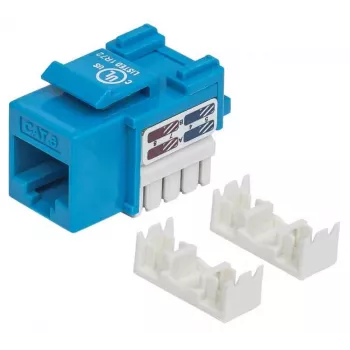 Intellinet Keystone zásuvka, Cat6, UTP, LSA, modrá, plochá, modrá, RJ-45, konektor samica, 22/26, Cat6