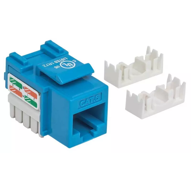 Intellinet Keystone zásuvka, Cat6, UTP, LSA, modrá, plochá, modrá, RJ-45, konektor samica, 22/26, Cat6