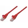 Intellinet sieťový patch kábel, Cat5e, 5 m, červený, CCA, U/UTP, PVC, RJ45, pozlátené kontakty, bez zaistenia, ochranná priechodka proti zlomeniu, doživotná záruka