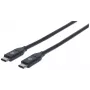 Manhattan USB-C na USB-C kábel, 1 m, konektor samec na konektor samec, čierna, 10 Gbit/s (USB 3.2 Gen 2, známy aj ako USB 3.1), 3 A (rýchle nabíjanie), SuperSpeed+ USB, doživotná záruka, zodpovedá USB31CC1M