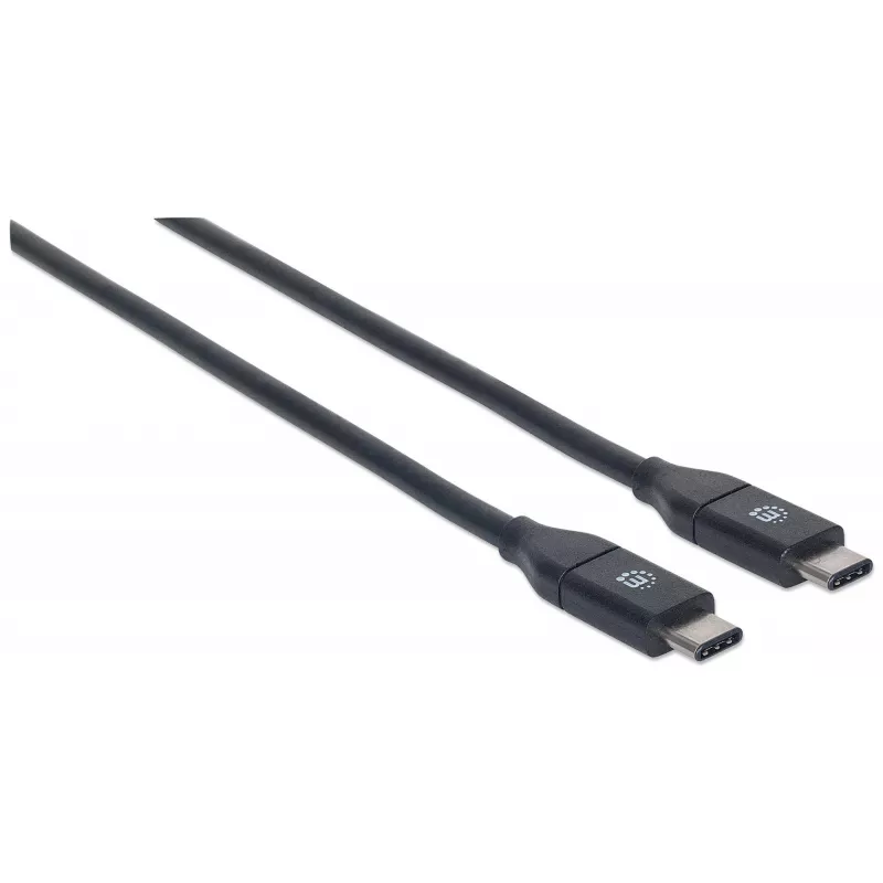 Manhattan USB-C na USB-C kábel, 1 m, konektor samec na konektor samec, čierny, 10 Gbit/s (USB 3.2 Gen 2, známy aj ako USB 3.1), 3 A (rýchle nabíjanie), SuperSpeed+ USB, doživotná záruka, zodpovedá USB31CC1M