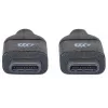 Manhattan USB-C na USB-C kábel, 1 m, konektor samec na konektor samec, čierny, 10 Gbit/s (USB 3.2 Gen 2, známy aj ako USB 3.1), 3 A (rýchle nabíjanie), SuperSpeed+ USB, doživotná záruka, zodpovedá USB31CC1M