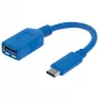 Manhattan USB-C na USB-A kábel, 15 cm, konektor samec na konektor samica, 5 Gbit/s (USB 3.2 Gen1, známy aj ako USB 3.0), 3A (rýchle nabíjanie), SuperSpeed USB, modrý, doživotná záruka, zodpovedá USB31CAADP (okrem farby)
