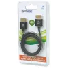 Manhattan HDMI kábel s Ethernetom (Ultra Thin), 4K@60Hz (Premium High Speed), 1 m, konektor samec na konektor samec, čierny, Ultra HD 4k x 2k, plne tienený, pozlátené kontakty, doživotná záruka