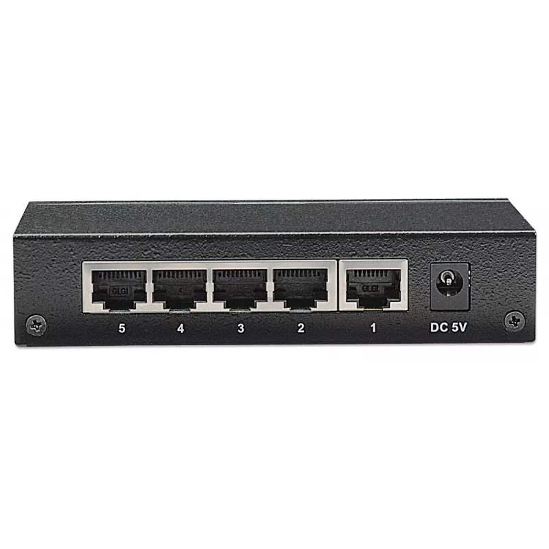 Intellinet 5-portový Gigabit Ethernet switch, veľkosť na stôl, kovové puzdro, IEEE 802.3az (Energy Efficient Ethernet)