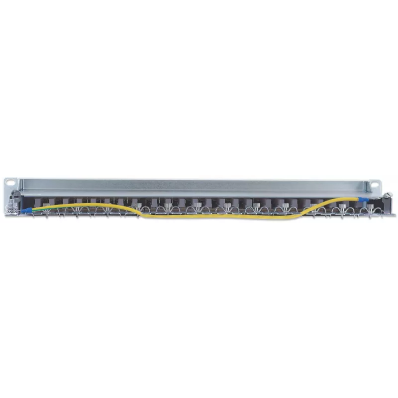 Intellinet patch panel, Cat6, FTP, 24-port, 1U, tienený, 90° Top-Entry LSA lišty, sivý
