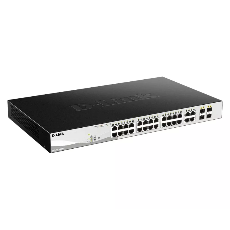 D-Link 28-portový Gigabit PoE Smart Managed switch vrátane 4 Combo portov