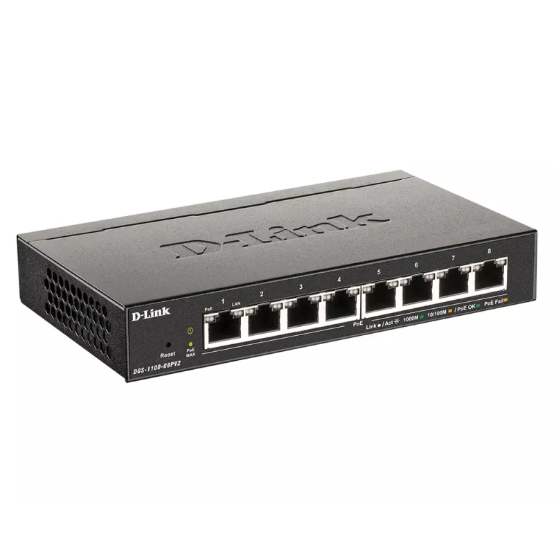 D-Link 8-portový PoE Gigabit Smart Managed switch, Managed, L2/L3, Gigabit Ethernet (10/100/1000), full duplex, Power over Ethernet (PoE)