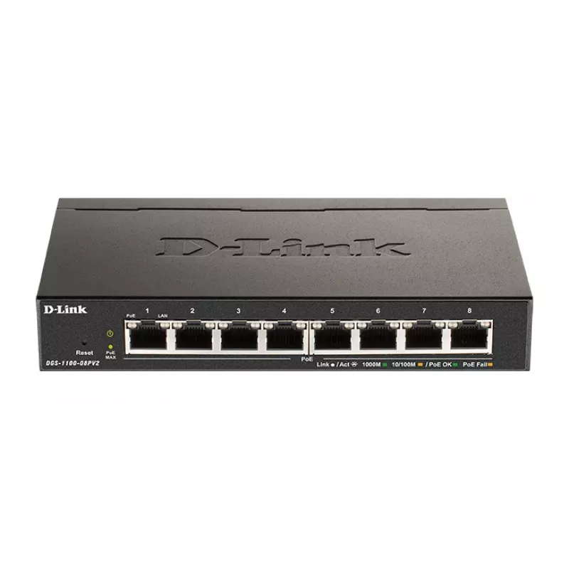 D-Link 8-portový PoE Gigabit Smart Managed switch, Managed, L2/L3, Gigabit Ethernet (10/100/1000), full duplex, Power over Ethernet (PoE)