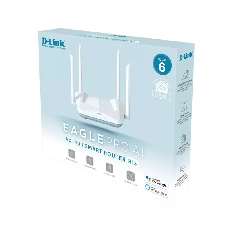 D-Link EAGLE PRO AI AX1500 Smart Router WLAN router Gigabit Ethernet Dualband (2,4 GHz / 5 GHz) biela