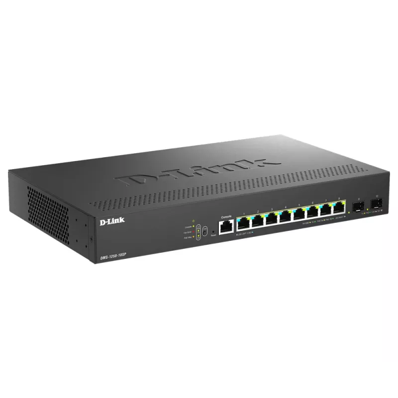 D-Link DMS-1250-10SP/E sieťový switch Managed 2.5G Ethernet (100/1000/2500) Power over Ethernet (PoE) čierny