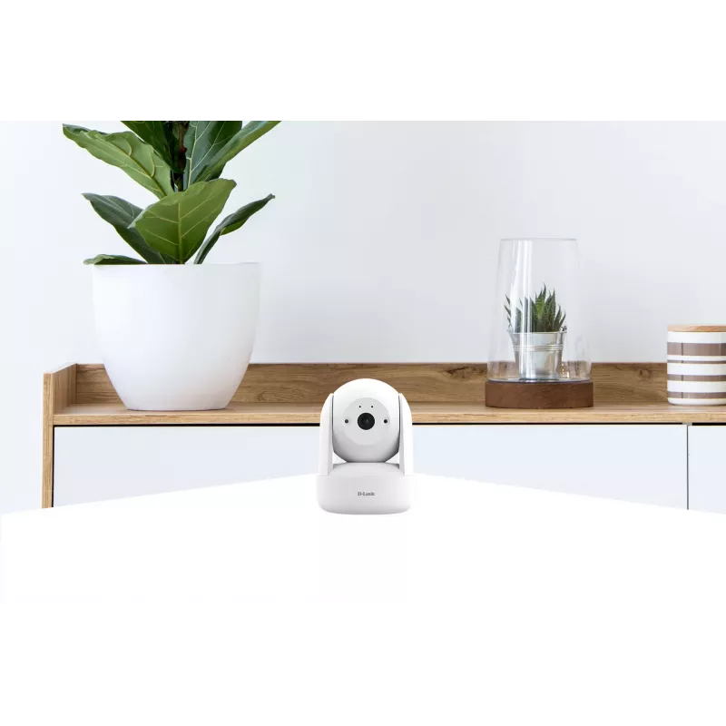 D-Link 2K otočná a naklápacia WLAN kamera, IP bezpečnostná kamera, interiér, bezdrôtová, na stôl, biela, Turret