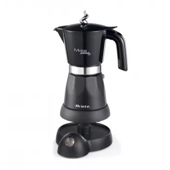 Ariete 1368 Moka Aroma, elektrický moka kávovar, 4/6 šálok, 480 W, automatické vypnutie, udržiava teplotu na 30 stupňov, čierna