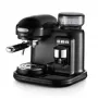 Ariete 1318 Moderna kávovar na espresso so zabudovaným mlynčekom na kávu, na kávové zrná a mletú kávu, šľahač mlieka na cappuccino, filter na 1 a 2 šálky, 1080 W, 800 ml, čierna