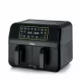 Ariete 4623 Airy Fryer Dual, teplovzdušná fritéza s dvojitým košíkom, 1700 W, objem 8 l, 3 funkcie varenia, digitálny LED dotykový panel, 8 prednastavených programov, časovač, 2 košíky, čierna