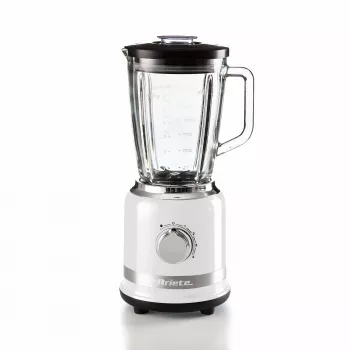 Ariete Modern biely mixér so sklenenou nádobou, stolový mixér, 1,5 l, pulzná funkcia, drvenie ľadu, 1000 W, biela