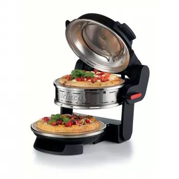 Ariete 927 Pizzeria, dvojitá pizza rúra, 2 pizze za 4 minúty, 2300 W, 2 žiaruvzdorné kamene, 2 termostaty, priemer 32 cm, 5 stupňov pečenia, 2 nerezové lopaty na pizzu, červená