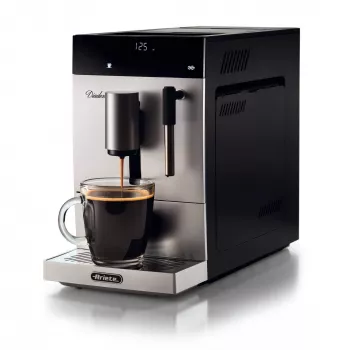 Ariete 1452 Diadema, automatický kávovar, 1350 W, tlak 19 bar, na kávu, americano a horúcu vodu, tryska na cappuccino, LED displej, nastaviteľný výpust, strieborná