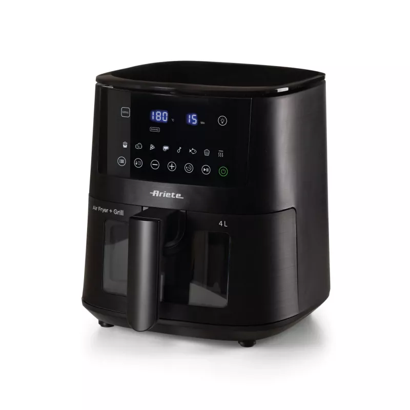 Ariete 4633, teplovzdušná fritéza 4L, 1400W, objem 4L, 9 programov, funkcia Shake a Grill, teplota do 200°C, čierna