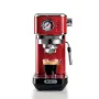 Ariete Moderna Line 1381 kávovar s manometrom, vhodný na kávový prášok a ESE pody, 1300 W, objem 1,1 l, tlak 15 bar, filter na pol šálky, tryska na cappuccino, červená