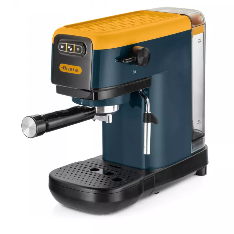 Ariete 1399 espresso kávovar, na prášok a ESE pody, 1300 W, objem 1,1 l, tlak 15 bar, filter na 1, 2 šálky a ESE pody, cappuccino, žltá
