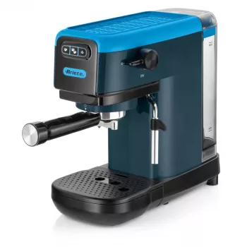 Ariete 1399 espresso kávovar, na kávový prášok a ESE pody, 1300 W, objem 1,1 l, tlak 15 bar, filter na 1, 2 šálky a ESE pody, cappuccino, modrá